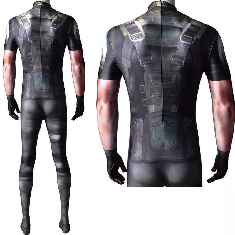 Resident Evil 5 Chris RedField Zentai Suit RE5 Costume