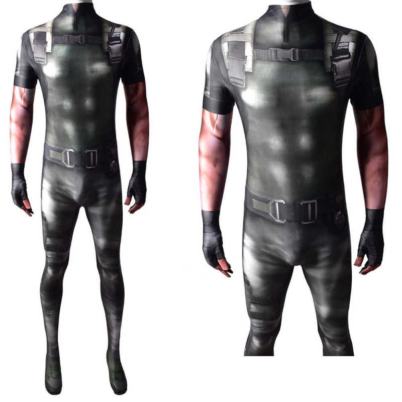 Resident Evil 5 Chris RedField Zentai Suit RE5 Costume