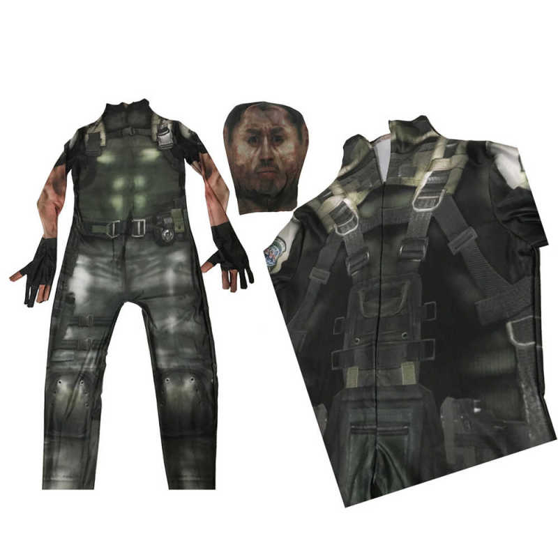 Resident Evil 5 Chris RedField Zentai Suit RE5 Costume