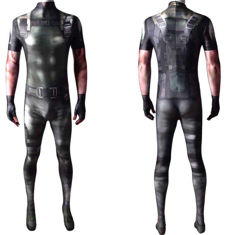 Resident Evil 5 Chris RedField Zentai Suit RE5 Costume