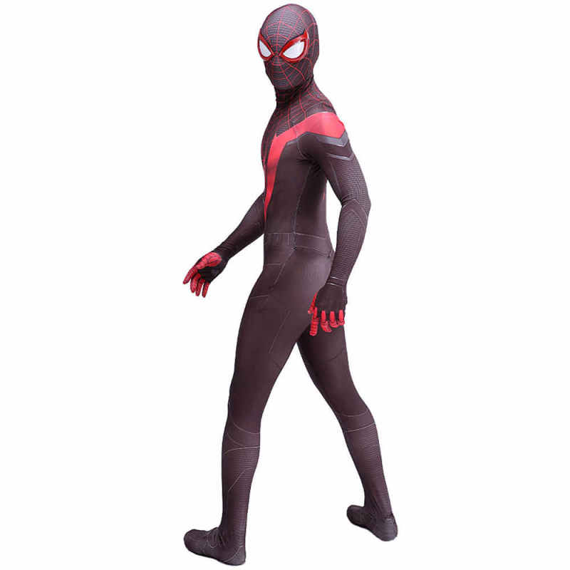 PS5 Marvel's Spider-Man Miles Morales Black Zentai Suit Mask