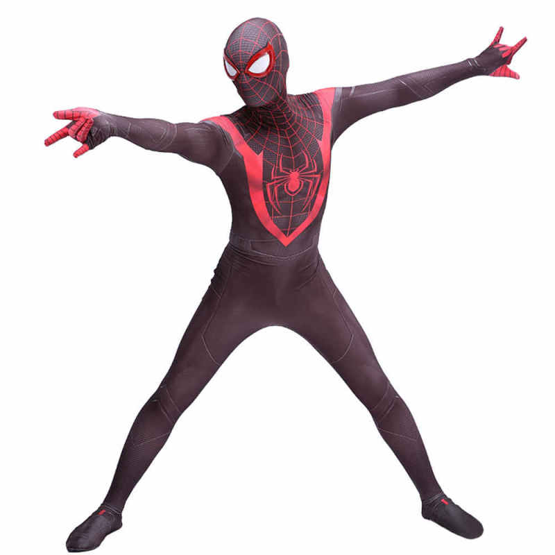 PS5 Marvel's Spider-Man Miles Morales Black Zentai Suit Mask