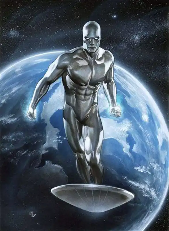 Silver Surfer Cosplay Costume Superhero Norrin Radd Muscle Suit