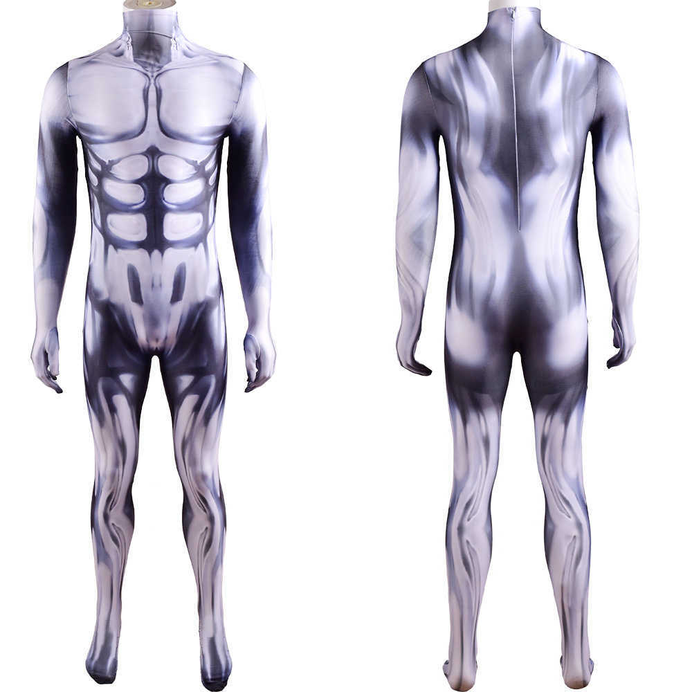 Silver Surfer Cosplay Costume Superhero Norrin Radd Muscle Suit