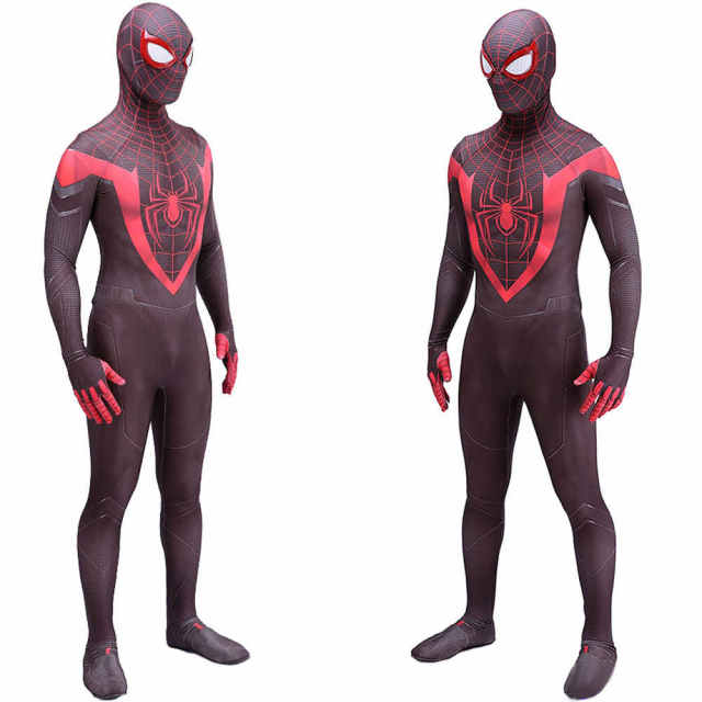 PS5 Marvel's Spider-Man Miles Morales Black Zentai Suit Mask