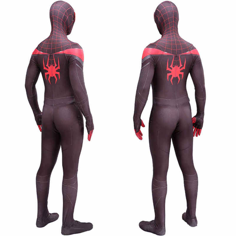 PS5 Marvel's Spider-Man Miles Morales Black Zentai Suit Mask