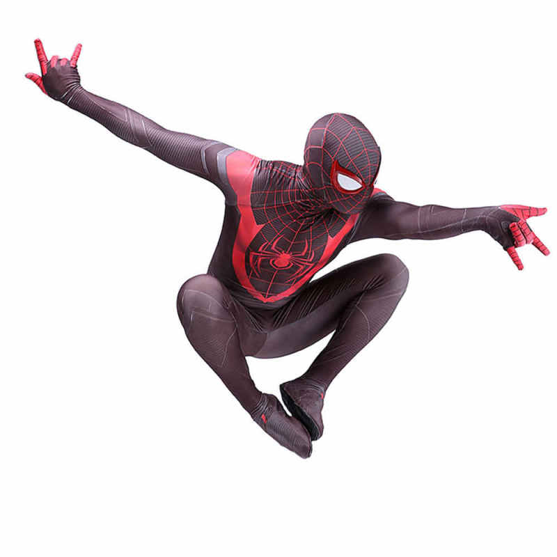 PS5 Marvel's Spider-Man Miles Morales Black Zentai Suit Mask