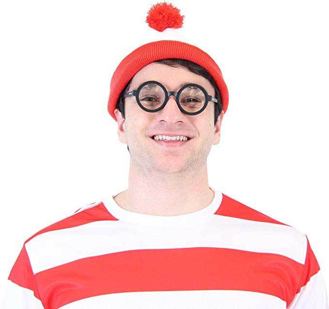 Where's Wally Waldo 2 Pack Pom Pom Cuff Beanie Hats Christmas Gifts