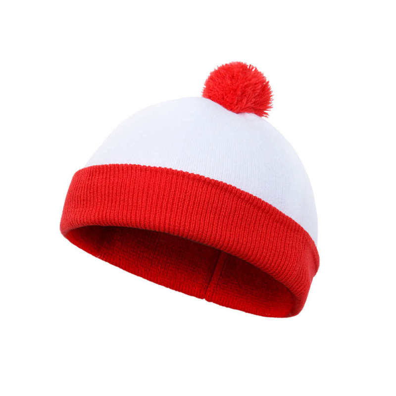 Where's Wally Waldo 2 Pack Pom Pom Cuff Beanie Hats Christmas Gifts