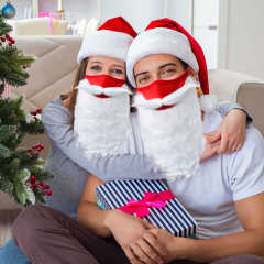 Father Christmas Beard Cosplay Face Masks Santa Claus Christmas Gift