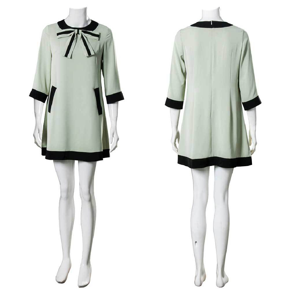 Beth Harmon Costume The Queen's Gambit  60s Mint Cosplay Dress （Ready To Ship）