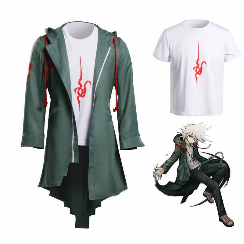 Super Danganronpa 2 Men Nagito Komaeda Jacket Cosplay Costume-Takerlama  (Ready to Ship)