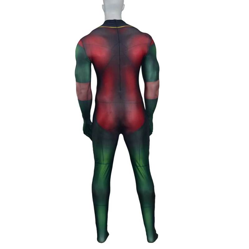 Superhero Robin Costume Boy Wonder Halloween Cosplay Bodysuit Kids Adult