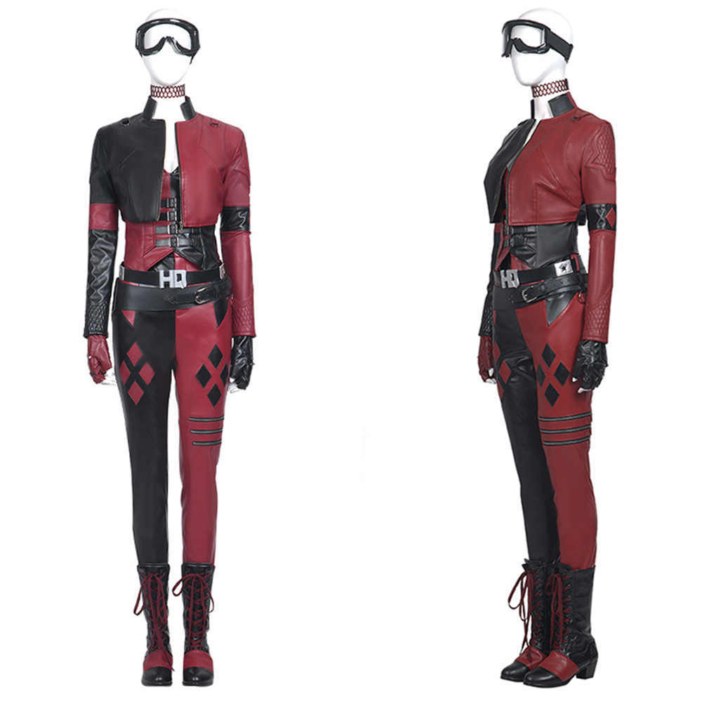 Harley Quinn Halloween Costume Leather Jacket Vest Gloves Pants The Suicide Squad 2 No Boots L XL 2XL In Stock Takerlama
