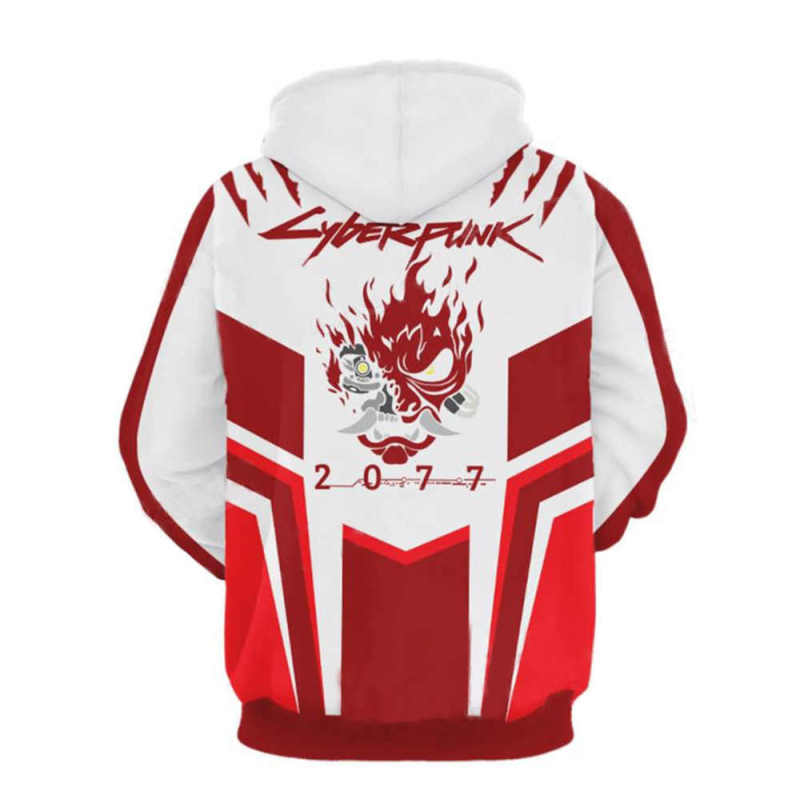 Cyberpunk 2077 Samurai V White Red Hoodies