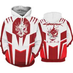 Cyberpunk 2077 Samurai V White Red Hoodies