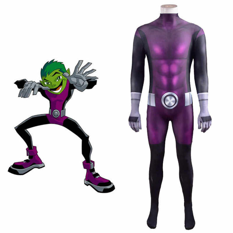 Beast Boy Teen Titans Cosplay Costume Kids Adults