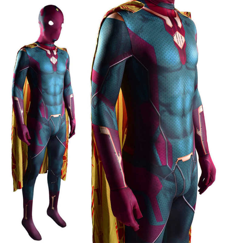 WandaVision Superhero Cosplay Zentai Suit Mask Adult Kids