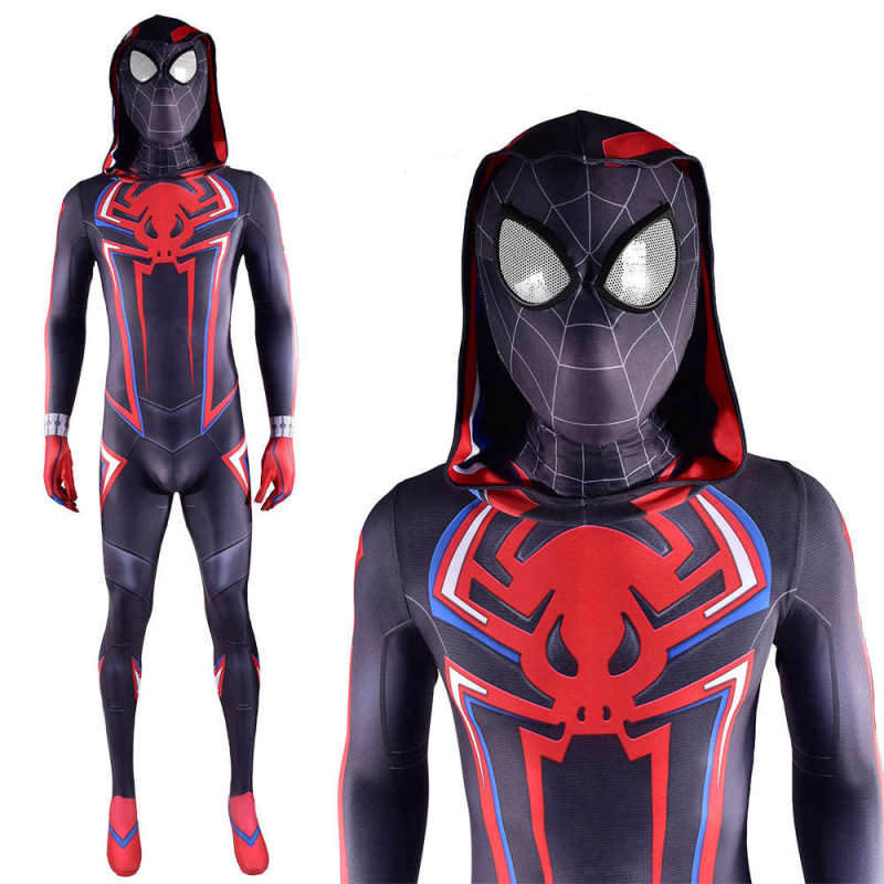 Spider-Man Miles Morales 2099 Hood Suit Mask Adult Kids