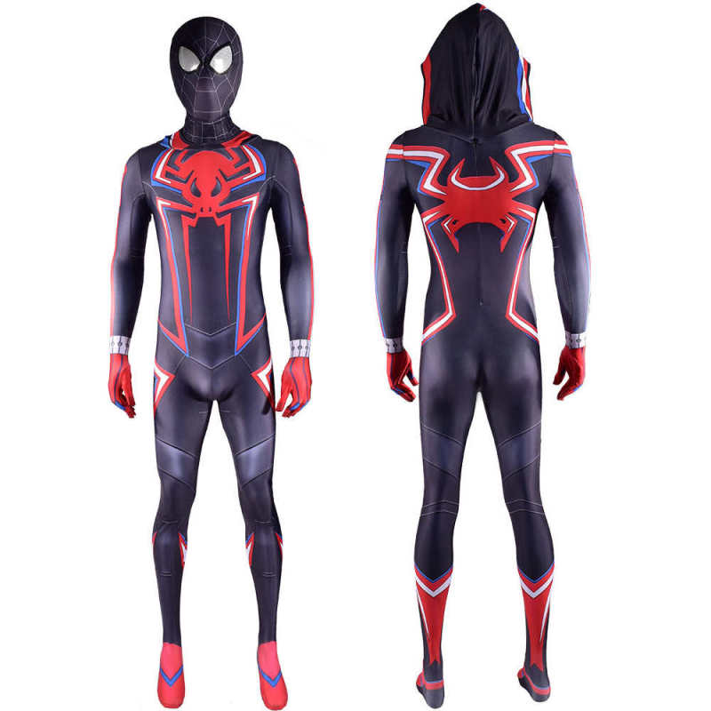 Spider-Man Miles Morales 2099 Hood Suit Mask Adult Kids