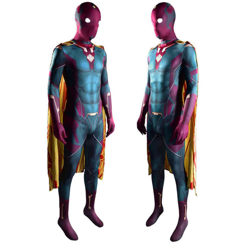 WandaVision Superhero Cosplay Zentai Suit Mask Adult Kids