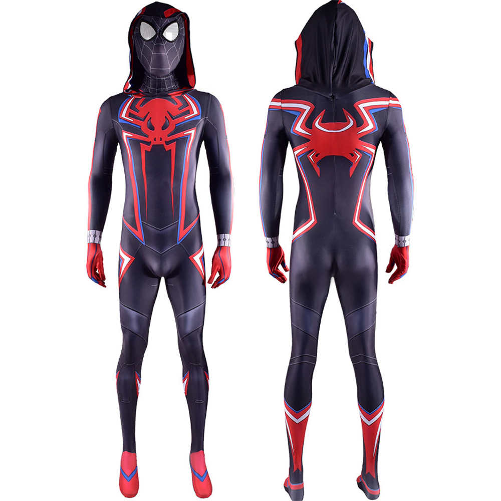 Spiderman 2099 White Suit Cosplay Costume Adult Kids-Takerlama