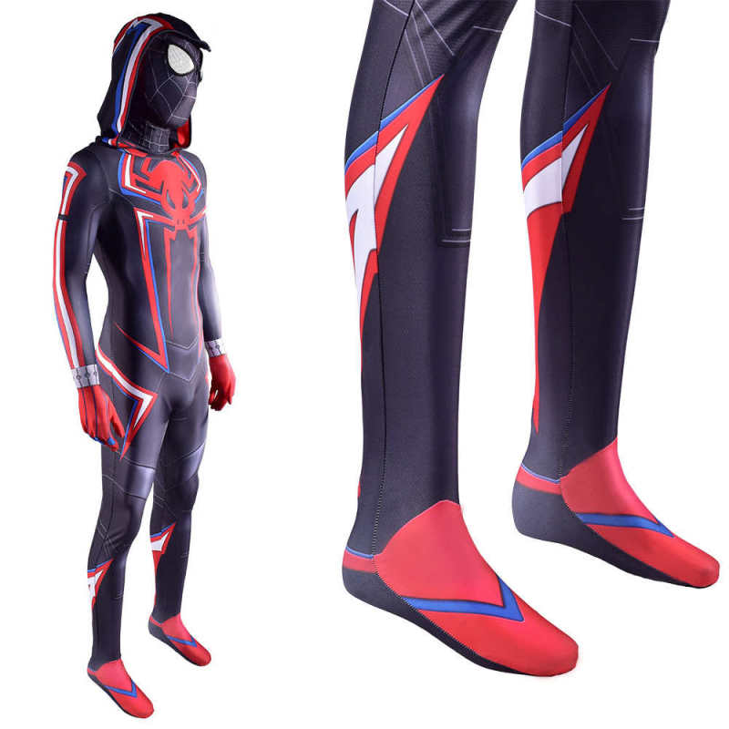 Spider-Man Miles Morales 2099 Hood Suit Mask Adult Kids