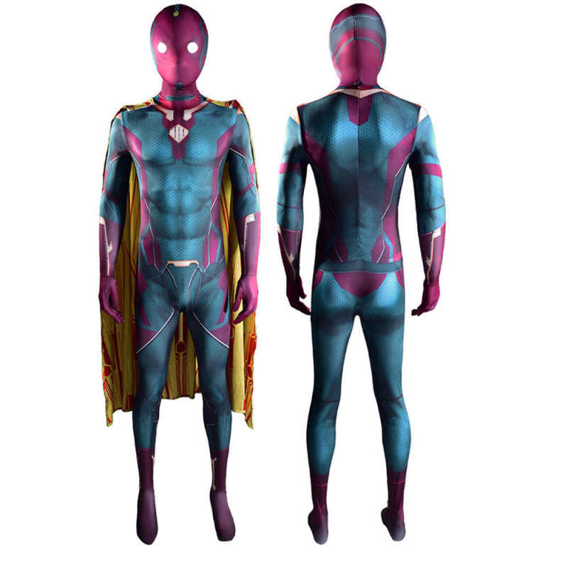 WandaVision Superhero Cosplay Zentai Suit Mask Adult Kids