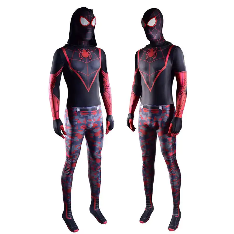 Spiderman Miles Morales PS5 2020 Variant Suit Cosplay Costume Adult  Kids-Takerlama