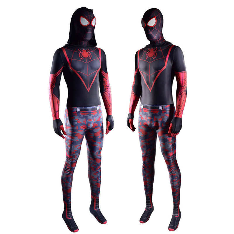 Miles Morales Costume PS5 Marvel's Spider-Man The End Suit Mask Adult Kids