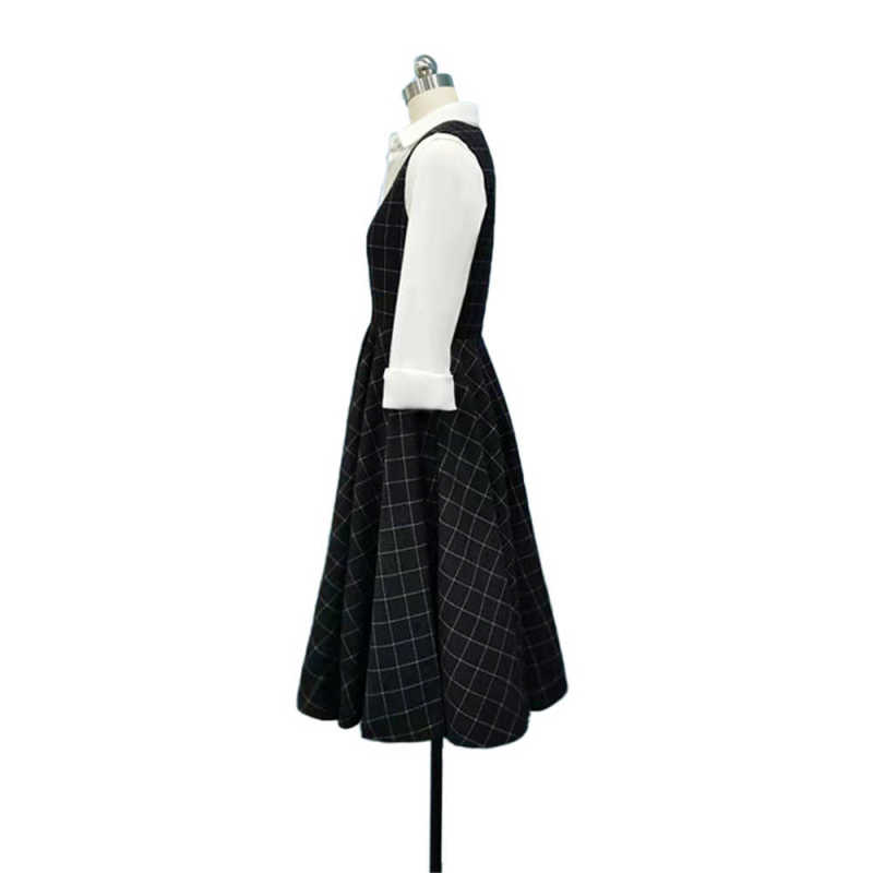 Beth Harmon Costume The Queen's Gambit Plaid A-Line Dress In Stock Takerlama