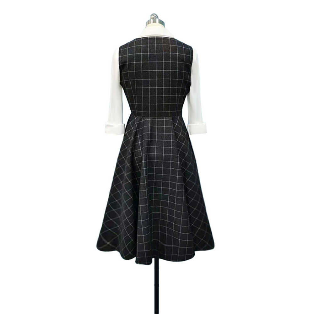 Beth Harmon Costume The Queen's Gambit Plaid A-Line Dress In Stock Takerlama
