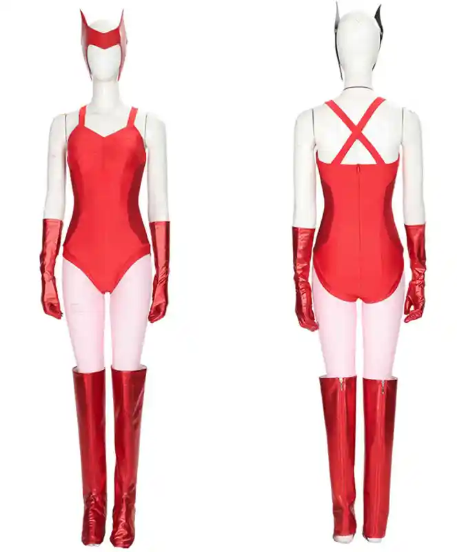 Scarlet Witch Wanda Maximoff Cosplay Costume-WandaVision Takerlama(Available After Halloween)