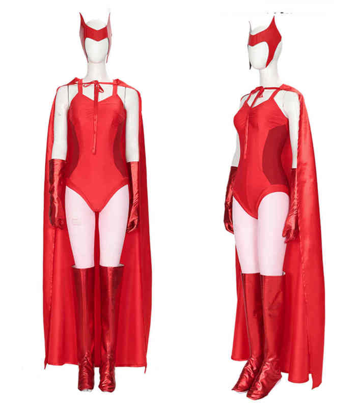 Scarlet Witch Wanda Maximoff Cosplay Costume-WandaVision Takerlama(Available After Halloween)