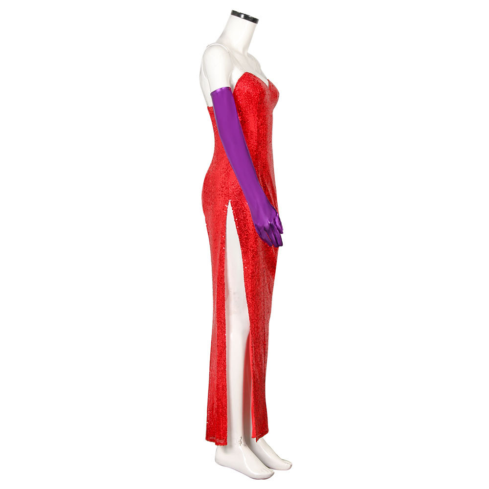 Who Framed Roger Rabbit Jessica Rabbit Dress Cosplay Costume In Stock-Takerlama