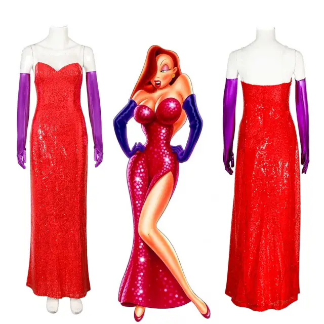 Who Framed Roger Rabbit Jessica Rabbit Dress Cosplay Costume In Stock ...