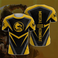 Mortal Kombat 11 Scorpion Hanzo Hasashi 3D Printed T-Shirt Yellow