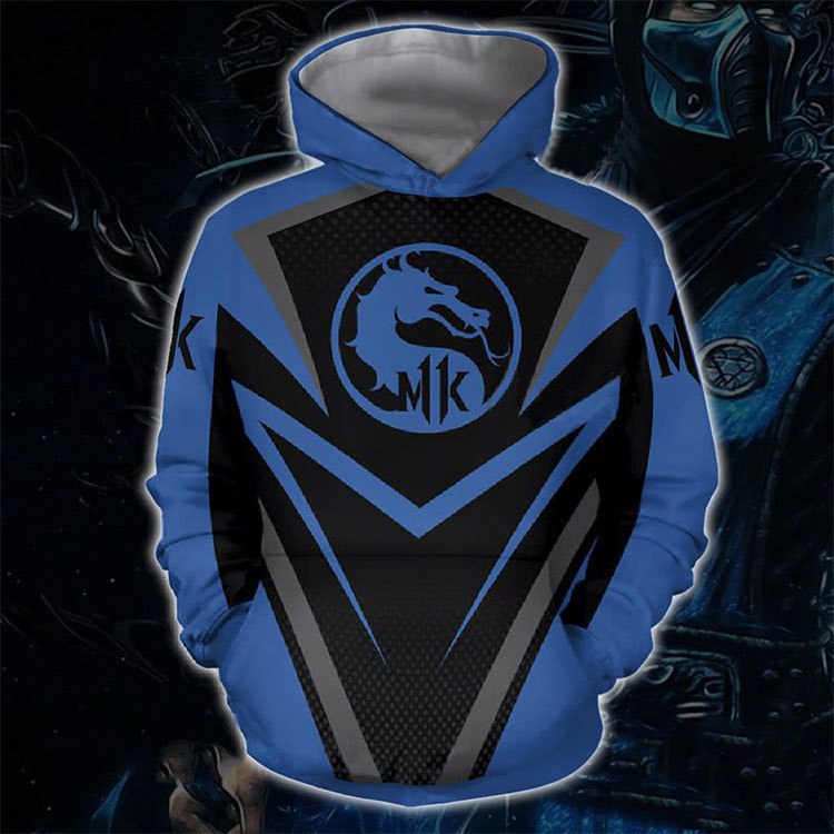 Mortal Kombat 11 Sub-Zero Kuai Liang 3D Printed Hoodie Blue