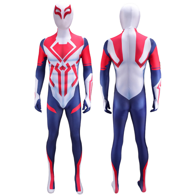 Spiderman 2099 White Suit Cosplay Costume Adult Kids