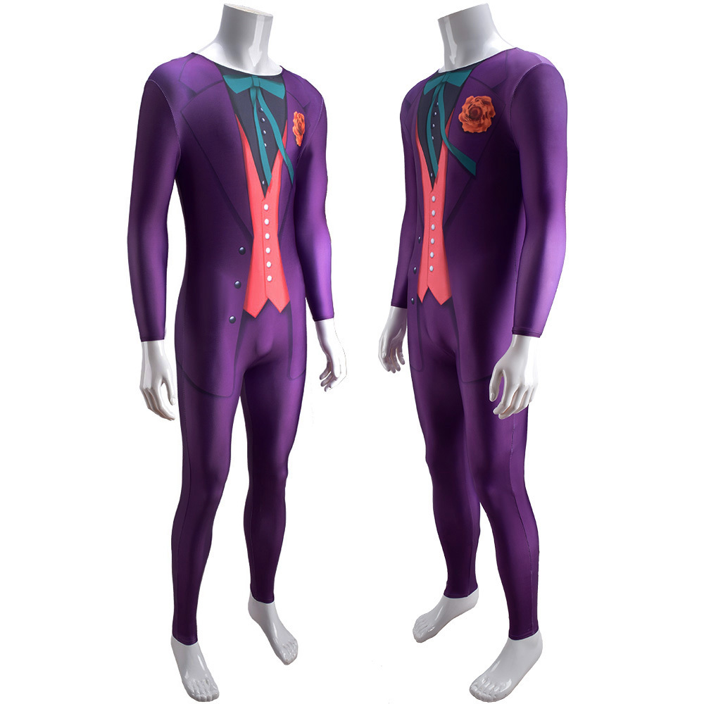 DC Comics The Joker Body Suit Cosplay Costume Adult Kids