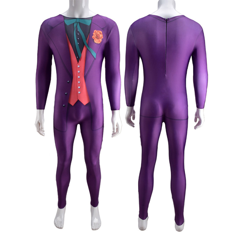 DC Comics The Joker Body Suit Cosplay Costume Adult Kids