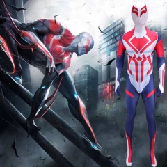 Spiderman 2099 White Suit Cosplay Costume Adult Kids-Takerlama