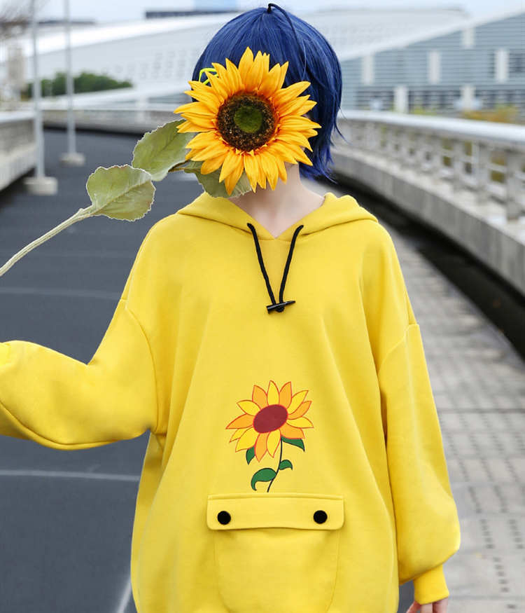 Wonder Egg Priority Ohto Ai Yellow Sunflower Hoodie Homewear Takerlama