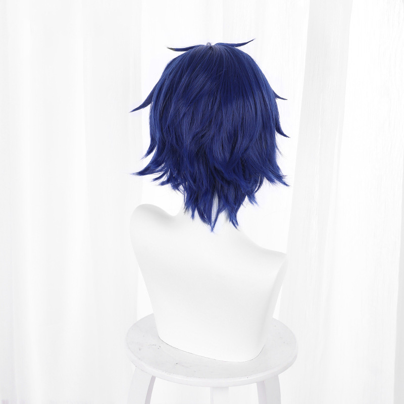 Yomogi Asanaka Wig Cosplay Accessory Dark Blue