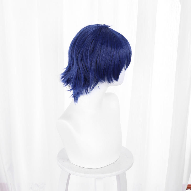 Yomogi Asanaka Wig Cosplay Accessory Dark Blue