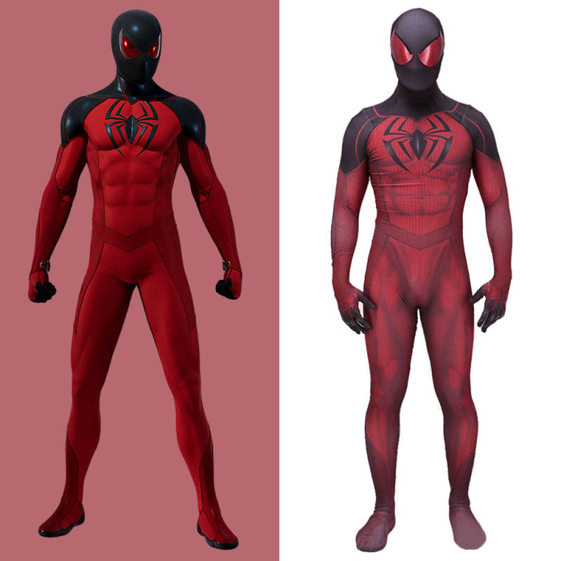 Kaine Parker Scarlet Spider 2 Cosplay Costume Adult Kids Marvel's Spider-Man PS4 Takerlama