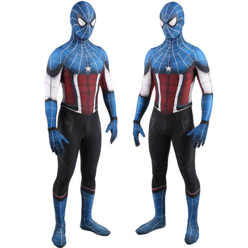 Captain America Spiderman Superhero Cosplay Costume Adult Kids Upgrade