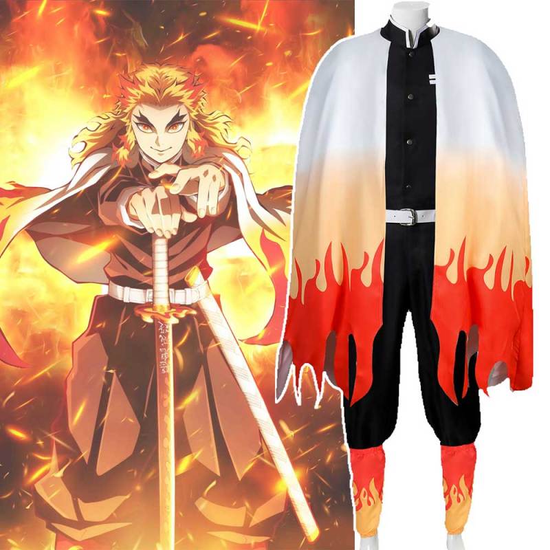 Demon Slayer Kimetsu no Yaiba Rengoku Kyoujurou Cosplay Costume