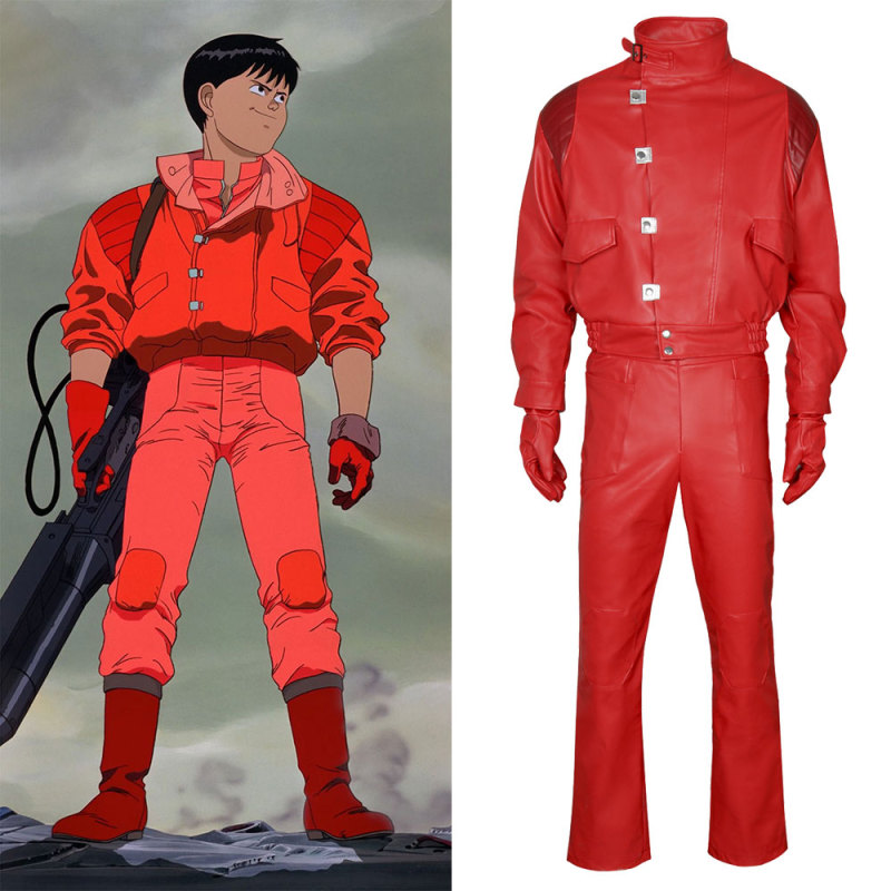 Cyberpunk Akira Shotaro Kaneda Costume Leather Cosplay Jacket Trousers Gloves (Ready To Ship) Takerlama