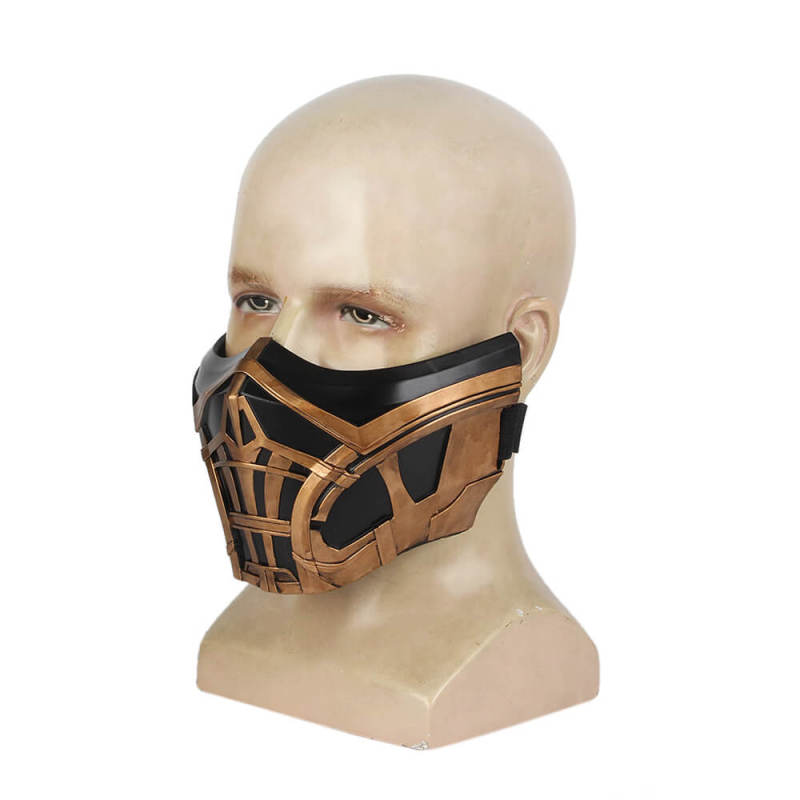 2021 Movie Mortal Kombat Scorpion Gold Mask Cosplay Props